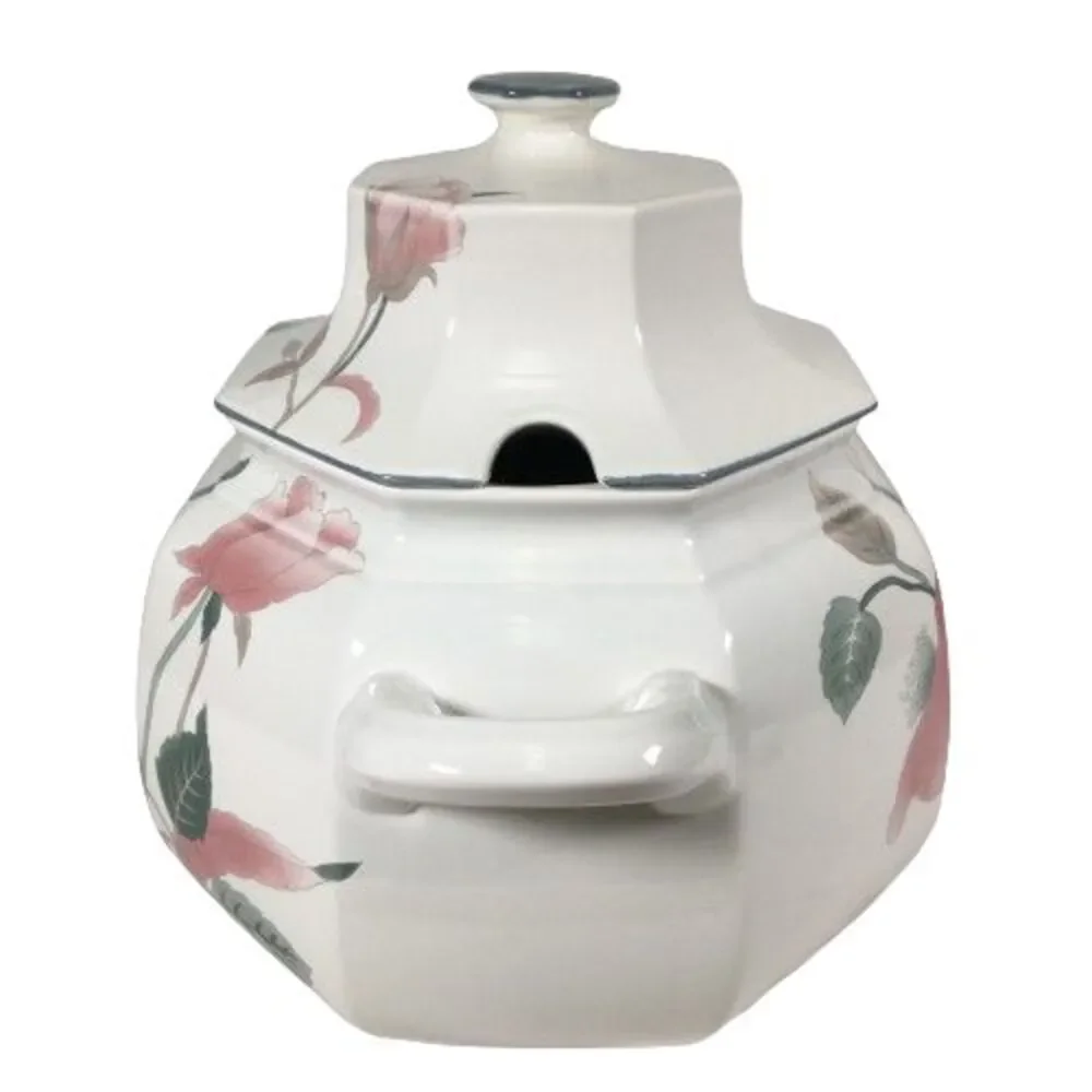 Vintage Mikasa Continental SILK FLOWERS Tureen with Lid F3003 No Ladle Art Deco